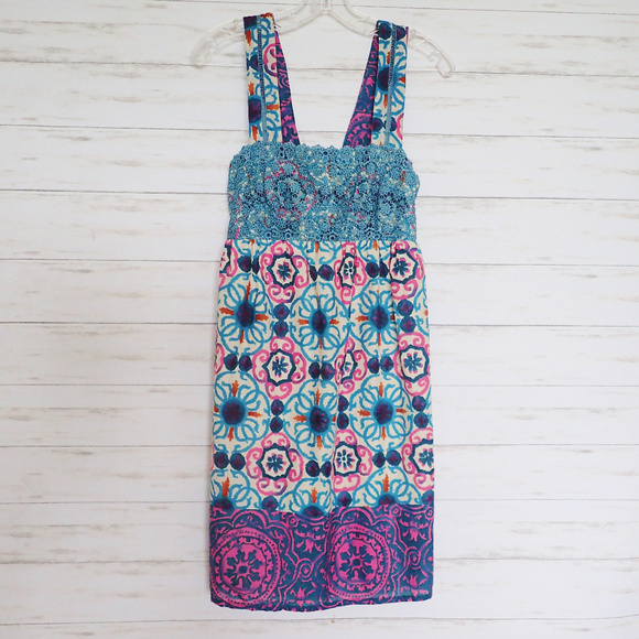 Coco & Tashi Dresses & Skirts - Coco & Tashi Boho Dress Lace Bodice EUR M US 10/12